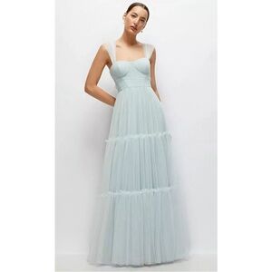 DESSY COLLECTION Tiered Tulle Evening Dress in Willow SIZE 8